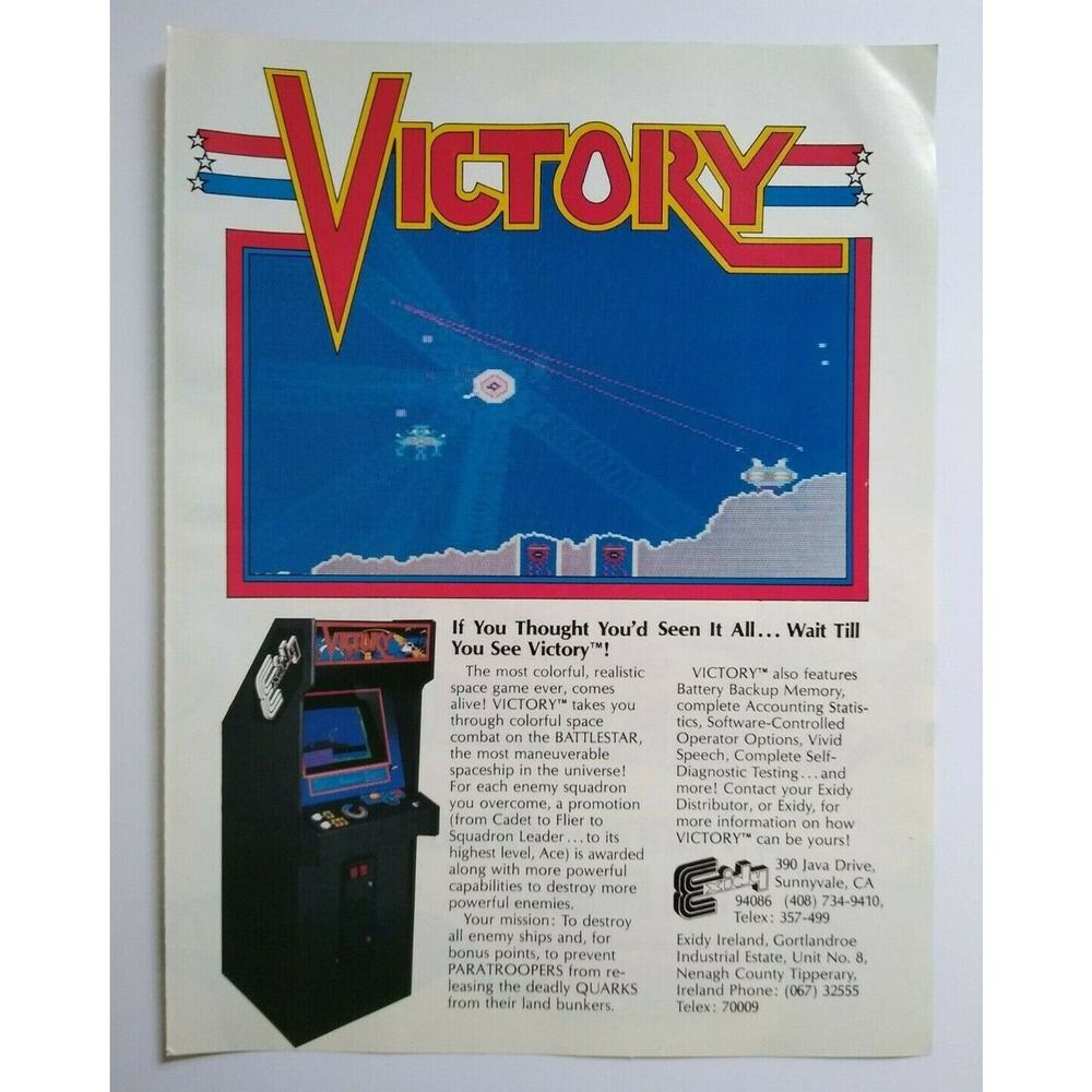 Victory Jack The Giant Killer Arcade Game AD Pullout Advertising Sheet Vintage